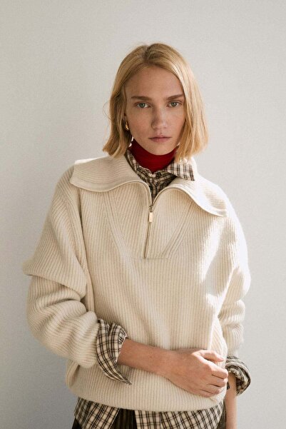 H&M سترة محبوكة بسحاب علوي