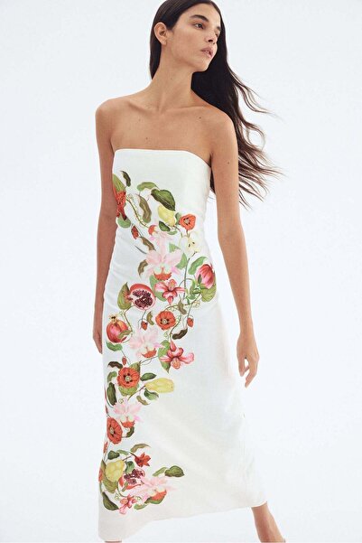 H&M Printed linen-blend dress