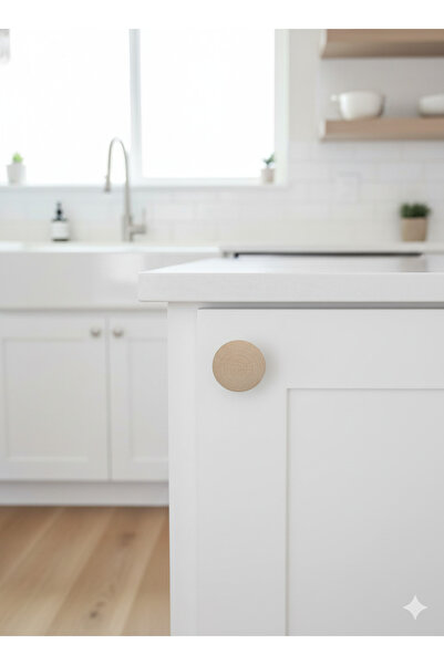 NİRVANA WOOD Wooden Handle Modern Style – Luxurious Country Look, Natural Drawer Handle