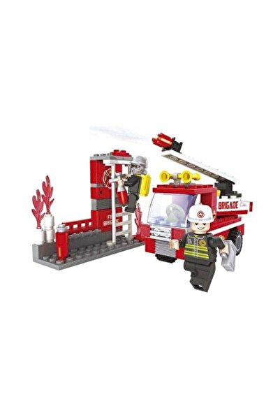 hak-iş oyuncak Fire Brigade Fire Truck 133 Piece Building Block Set