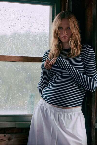 H&M MAMA Ribbed jersey top