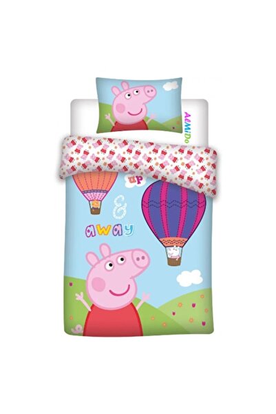 Almido Set lenjerie pat copii Peppa Pig Almido, 2 piese, multicolor, 100×135 cm, 40×60 cm