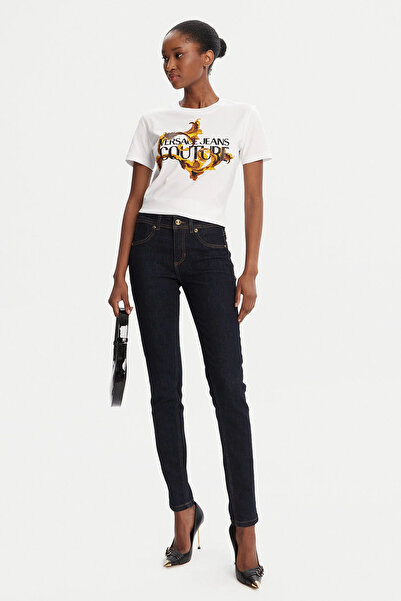 Versace Women's Maglıetta T-Shirt Serigrafie T-Shirt - White