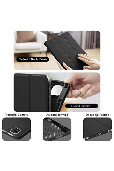 Casey Studios Smart Case Apple iPad Air 13 2024/Pro 2022/2021/2020/2018 12.9", Adjustable Angles, Black