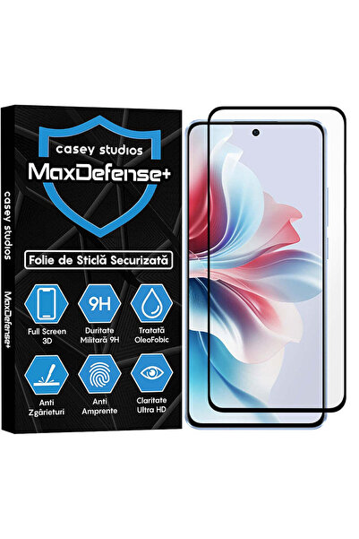 Casey Studios Folie Sticla Oppo Reno12 F, Full Cover 3D, Ultra HD, Anti Zgarieturi, Anti Socuri, Margini Negre