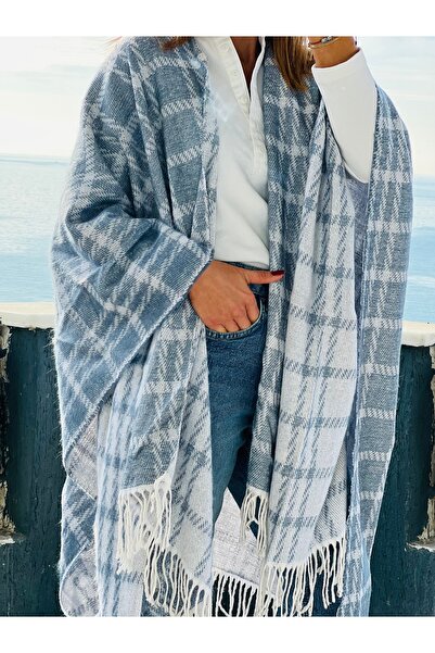 Whoknows Double-Sided Poncho Shawl Women's Clothing Accessory