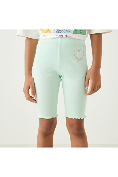 Disney Princess Print Biker Shorts with Elasticated Waistband