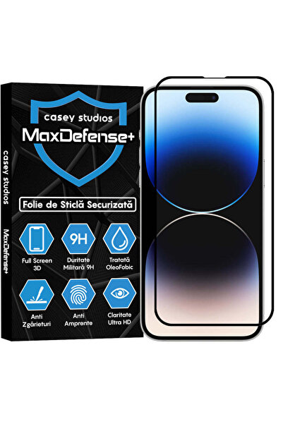 Casey Studios Folie Sticla iPhone 14 Pro Max, Full Cover 3D, Ultra HD, Anti Z...