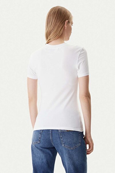 Versace Women's Maglıetta T-Shirt Serigrafie T-Shirt - White