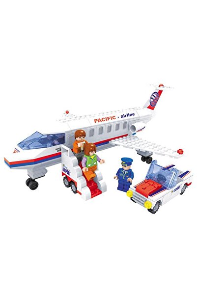 hak-iş oyuncak City Airplane and Pilot Set 252 Piece Building Block Set
