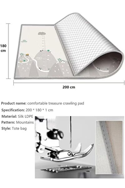 Generic Baby Play Mat 200×180cm Foldable Padding Foam Playmat Waterproof Activity Baby Crawling Mat