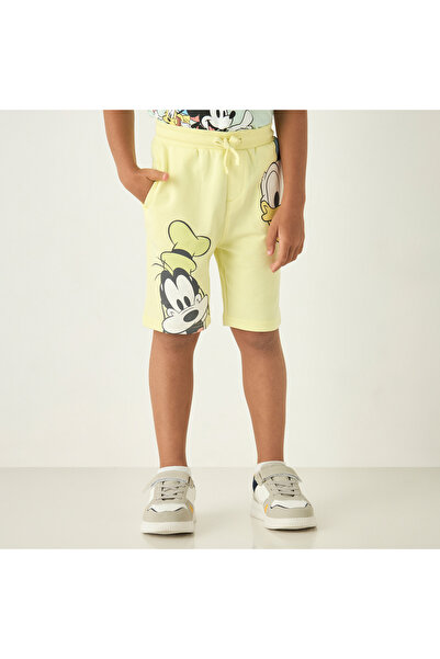 Disney Mickey Mouse and Donald Duck Print Shorts with Drawstring Closure
