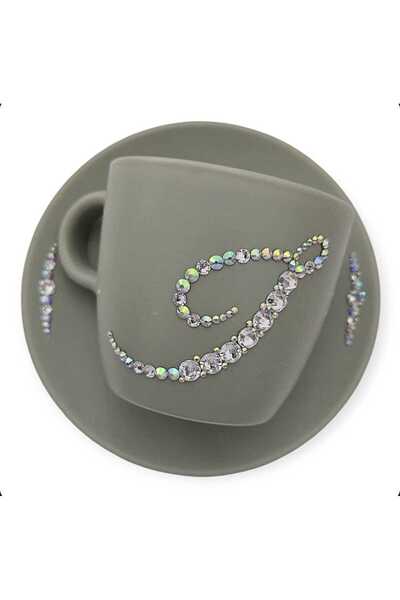 by Alexandra Vacarusi Personalized mug and plate set with Swarovski Crystals and Preciosa Crystals, personalized gift