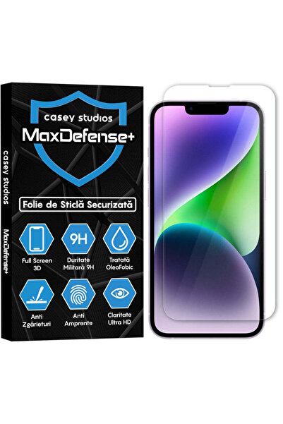 Casey Studios Folie Sticla iPhone 14, Full Cover 3D, Ultra HD, Anti Zgarietur...
