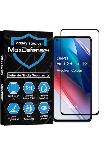 Casey Studios Folie Sticla Oppo Find X3 Lite/Reno5 5G, Full Cover 3D, Anti Zg...