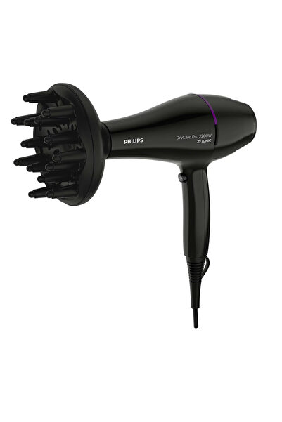 Philips Uscator de par BHD274/00, 2200W, Tehnologie Thermo Protect, κινητήρας CA, Negru