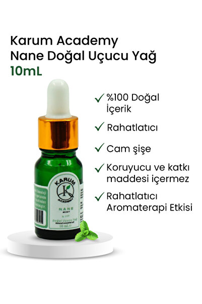 KARUM Peppermint Essential Oil 100% Pure and Natural with Glass Dropper 10 ml