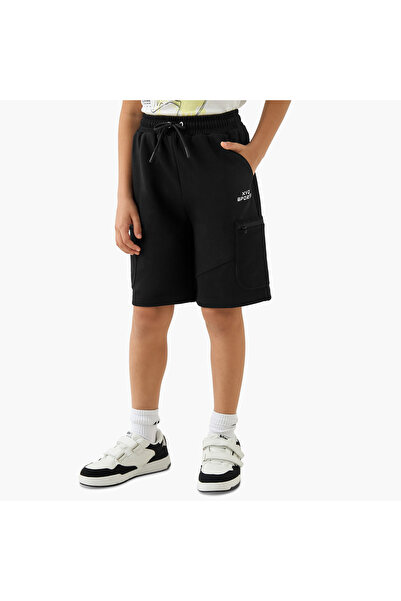 XYZ Panelled Short with Drawstring Closure and Pockets