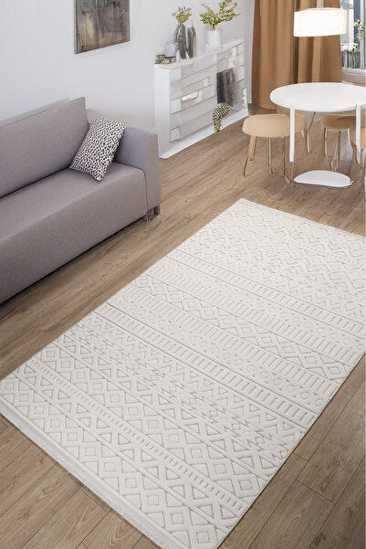 Estiva Home Krem Sisal Bukle Dokuma Makine Halısı Saçaklı Oturma Salon Mutfak Çocuk Oda Yolluk