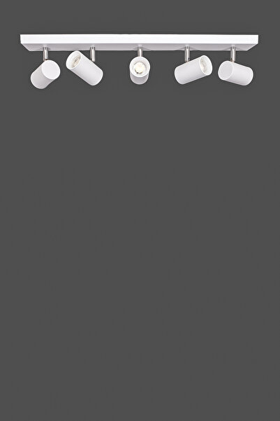 Fer Avize Spot Avize 360 Derece Dönebilen Modern Pratik Başlıklı Sıralı 5'li Beyaz Avize (BEYAZ IŞIK)