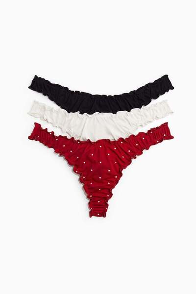 H&M 3-pack overlock-detail thong briefs