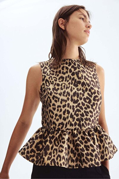 H&M Jacquard-weave peplum top