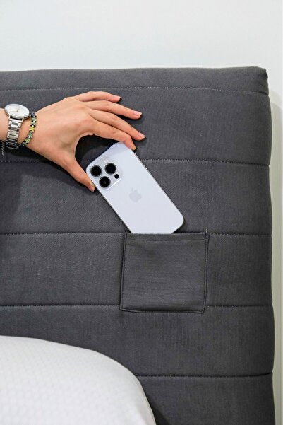 JAZMİN JARDİN Baza Yatak Başlık Kılıfı – Renk ve Ölçü Seçenekli, Tay Tüyü Kapitone Kumaş, Kolay Kurulum