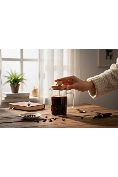 KAVEH Gül Çelik Home 350 ml Borosilicate Heat Resistant Glass French Press