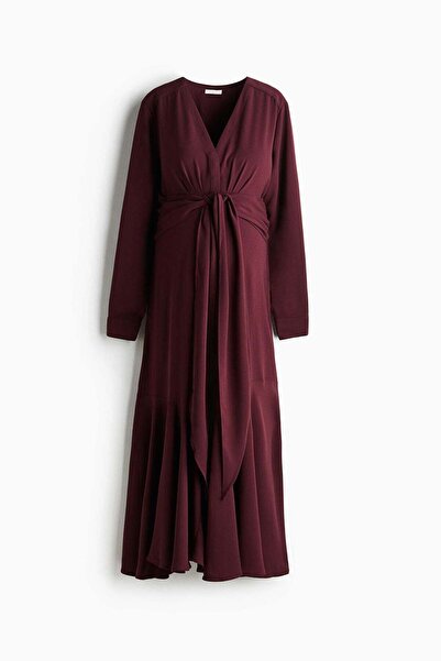 H&M MAMA Tie-detail crêpe dress