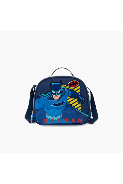 Warner Bros حقيبة غداء بطبعة باتمان مع سحاب للإغلاق