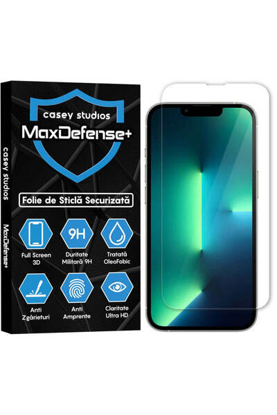 Casey Studios Folie Sticla iPhone 13/13 Pro, Full Cover 3D, Ultra HD, Anti Zg...