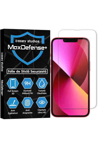 Casey Studios Folie Sticla iPhone 13 Mini, Full Cover 3D, Ultra HD, Anti Zgar...