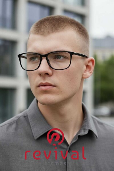 Revival Frames Blue Block Blue Light Filter Glasses Square Men