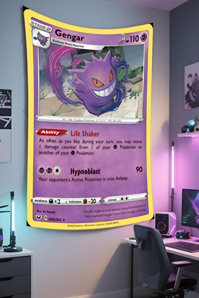 RUGRUMBA غطاء حائط بوكيمون مطبوع - موضوع الرسوم المتحركة، قماش عالي الجودة، س...