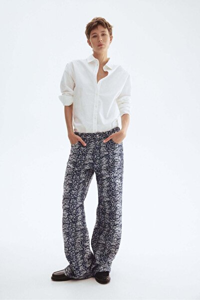 H&M Crease-leg bouclé denim jeans