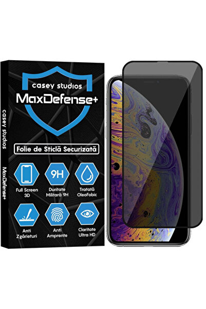 Casey Studios Folie Sticla Privacy iPhone XR/11, Full Cover 3D, Ultra HD, Ant...