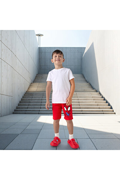 Marvel Spider-Man Print Cargo Shorts with Drawstring Closure