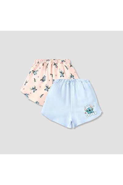 Disney Stitch Print Shorts with Drawstring Closure - Set of 2