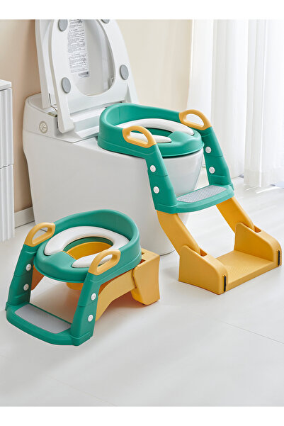 BAYBEE Vega 3-in-1 Baby Potty Seat with Ladder & Cushion (Green)