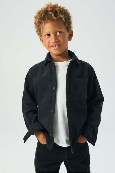 H&M قميص من القطن المخملي