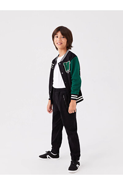 LC Waikiki Lcw Kids Black Comfortable Fit Elastic Waist Boys' Trousers