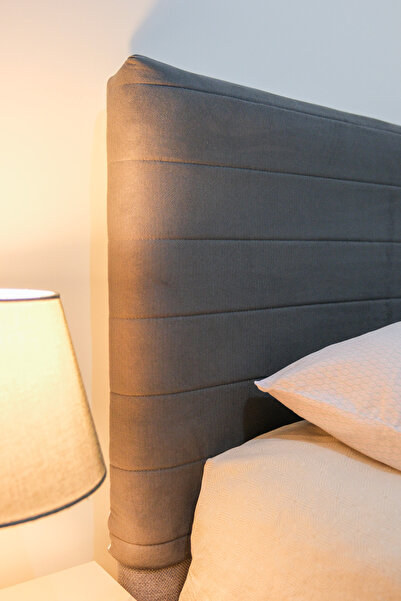 JAZMİN JARDİN Baza Yatak Başlık Kılıfı – Renk ve Ölçü Seçenekli, Tay Tüyü Kapitone Kumaş, Kolay Kurulum