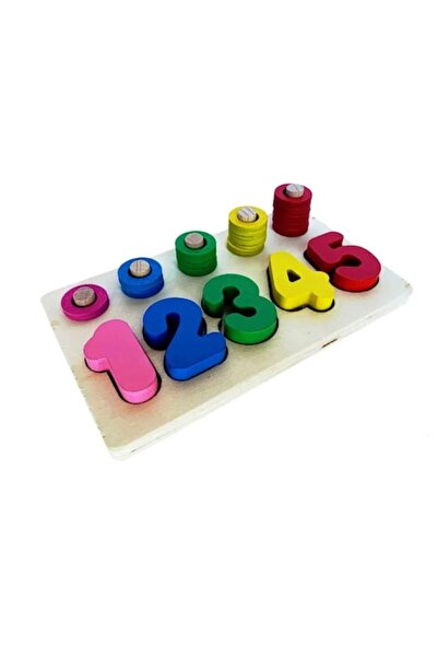 Almido Puzzle educativ din lemn, abac curcubeu, Almido, 20 de piese