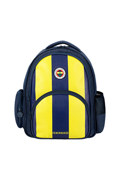 Fenerbahçe 3 Compartment Armed Printed Faux Leather School Backpack (25756)
