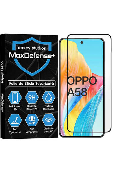 Casey Studios Folie Sticla Oppo A58 4G, Full Cover 3D, Ultra HD, Anti Zgariet...