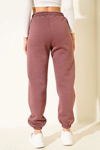 EDA COLLECTION Drnds 3 Thread Fleece-Lined Leg Elasticated Tracksuit Cinnamon İs001 (211549) (Size: S)