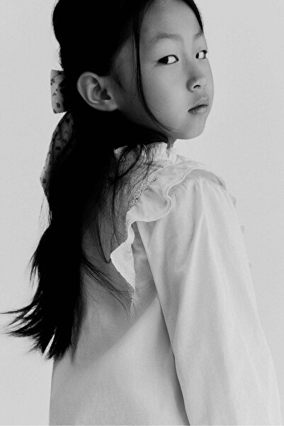 H&M Flounce-detail cotton blouse