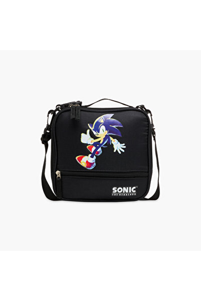 Sonic The Hedgehog Print Lunch Bag with Zip Closure