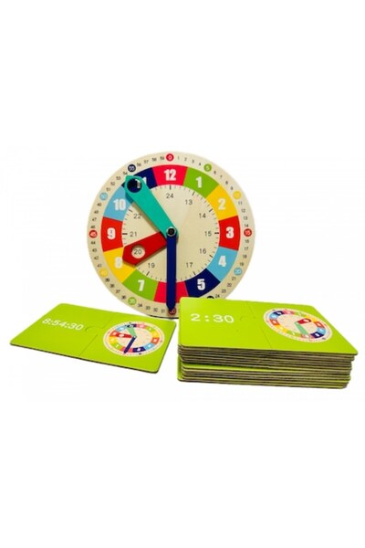 Almido Ceas educațional din lemn, stil Montessori, Almido, multicolor