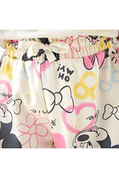 Disney Mickey and Minnie Mouse Print Shorts with Drawstring Closure